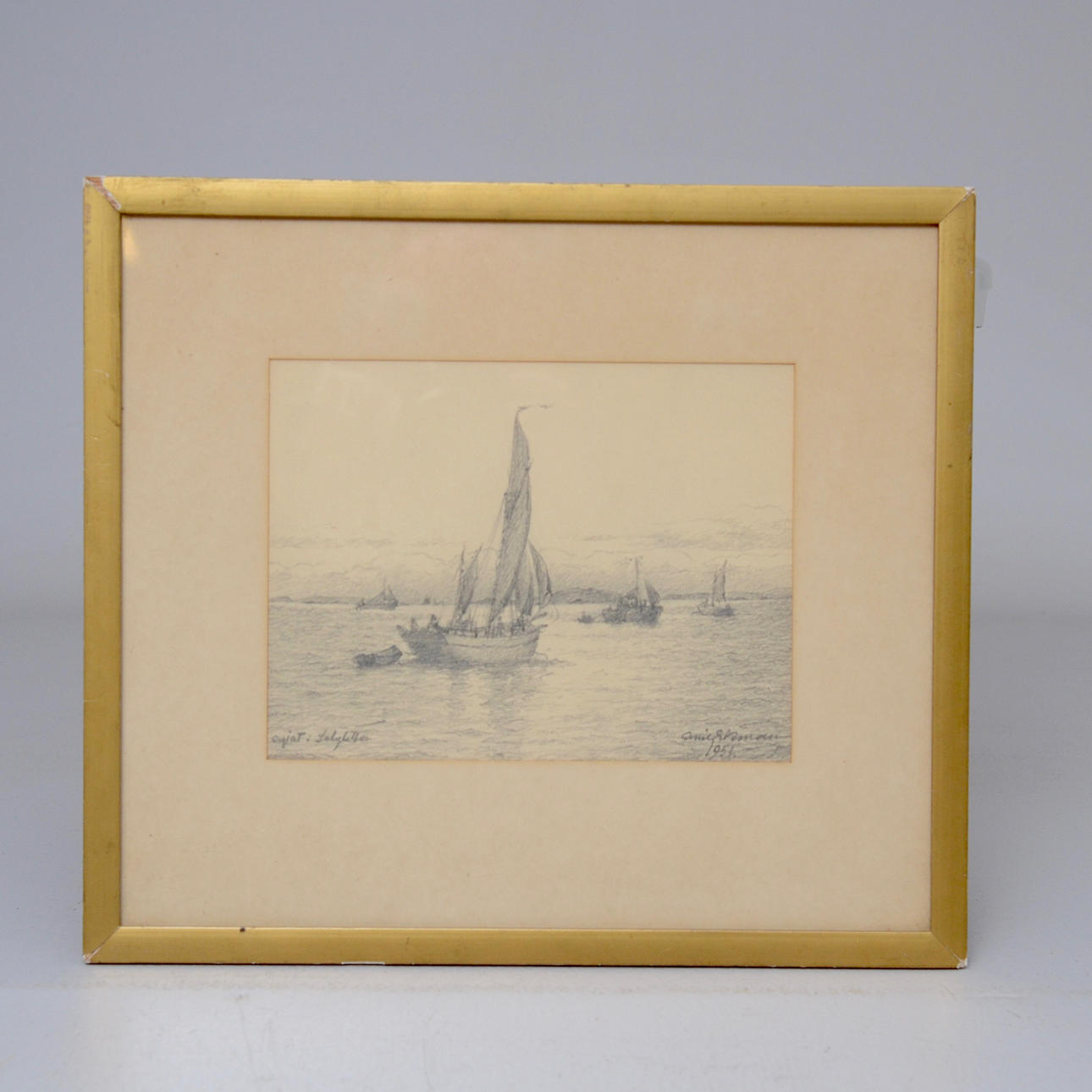 EMIL EKMAN. MOTIV MED BÅTAR.