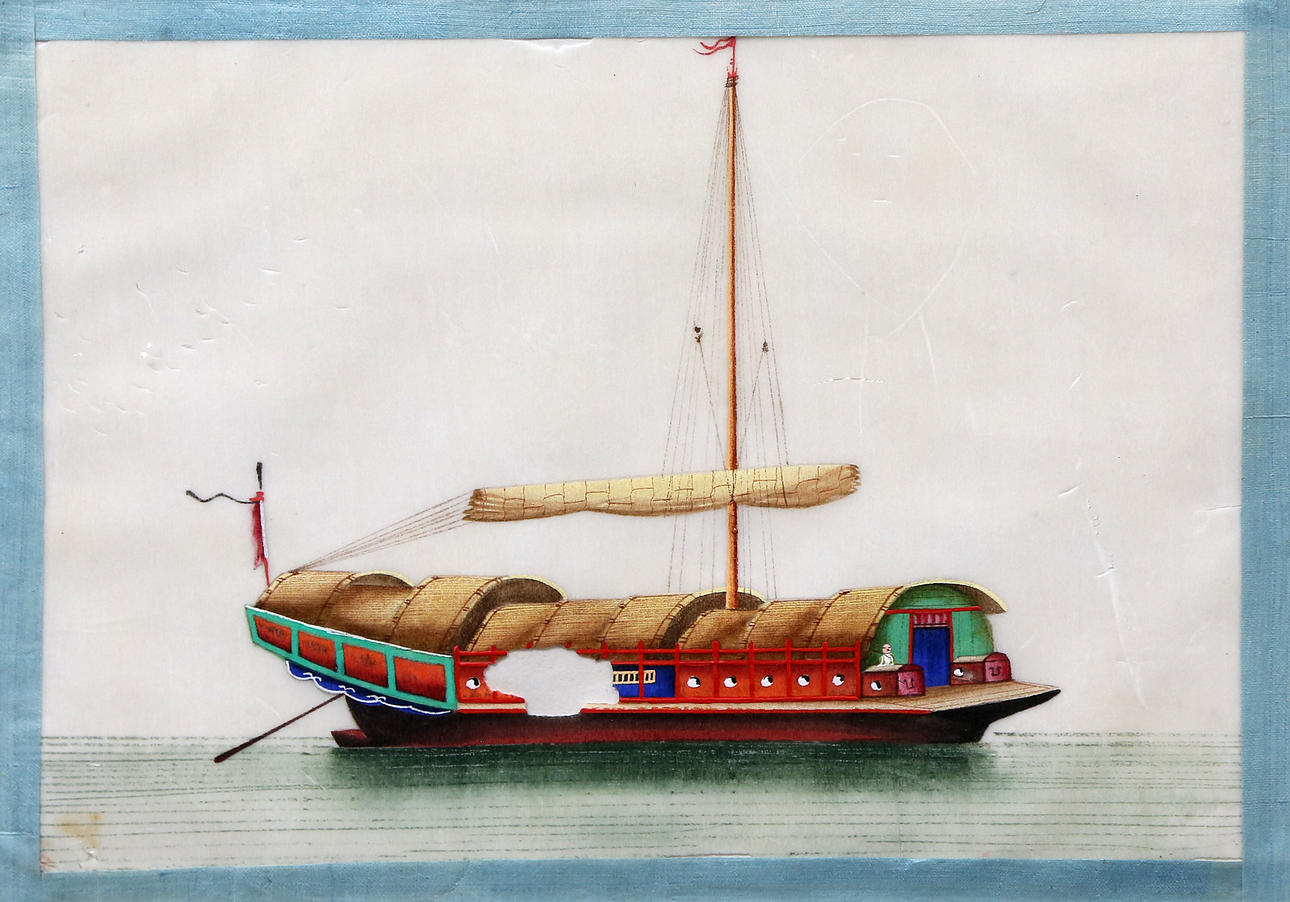 CHINESE SCHOOL, 19TH CENTURY. Båtar.