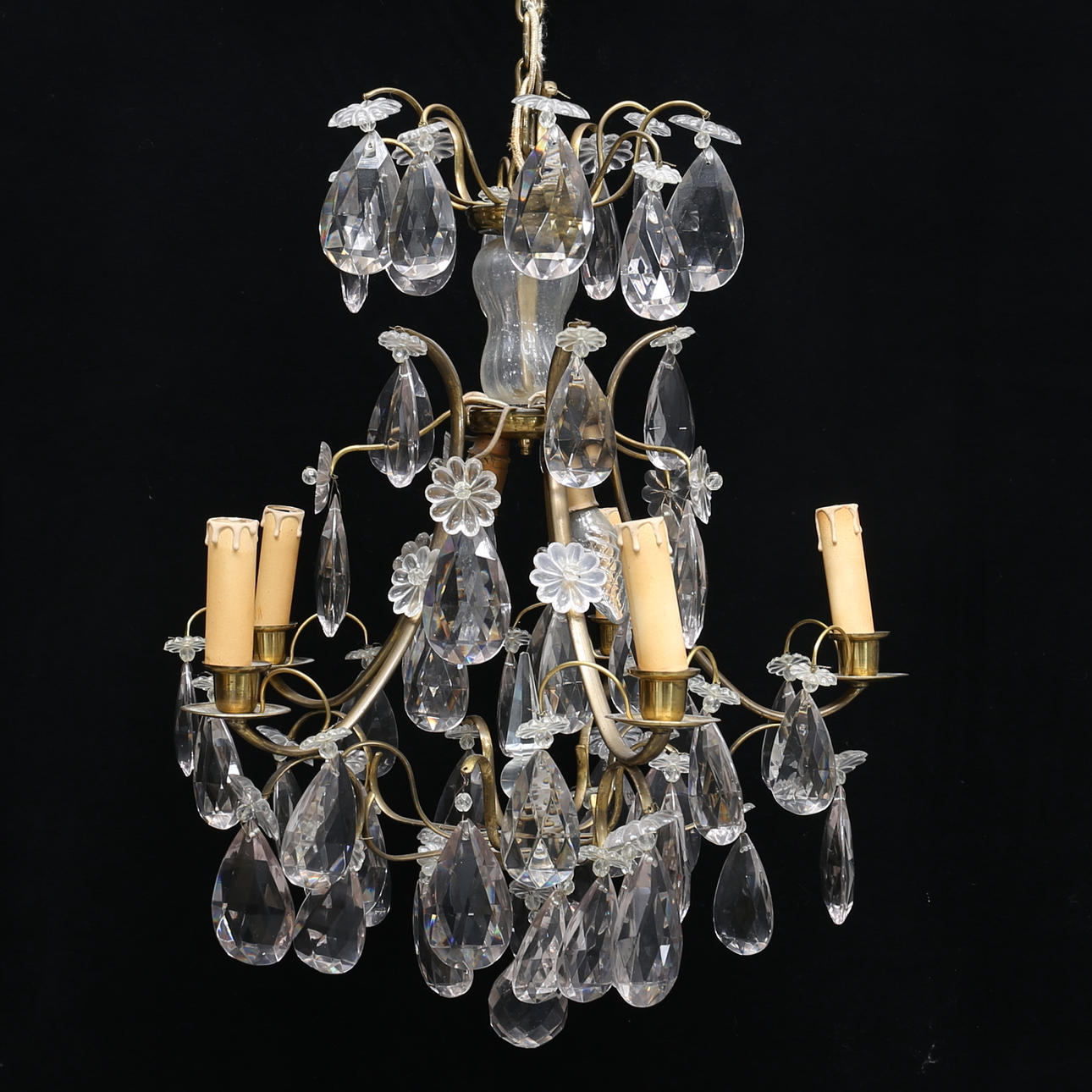 LJUSKRONA, barockstil, totalhöjd 82 cm, 1900-talets mitt.