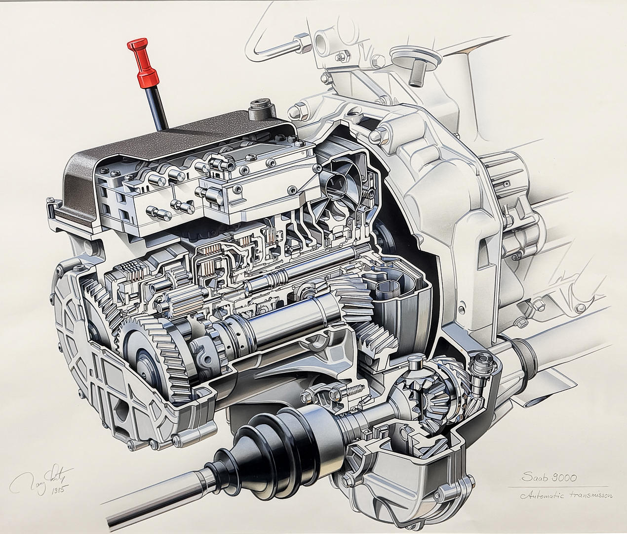 RONY LUTZ. SAAB. Original. Röntgenbild 9000 Automatic Transmission.