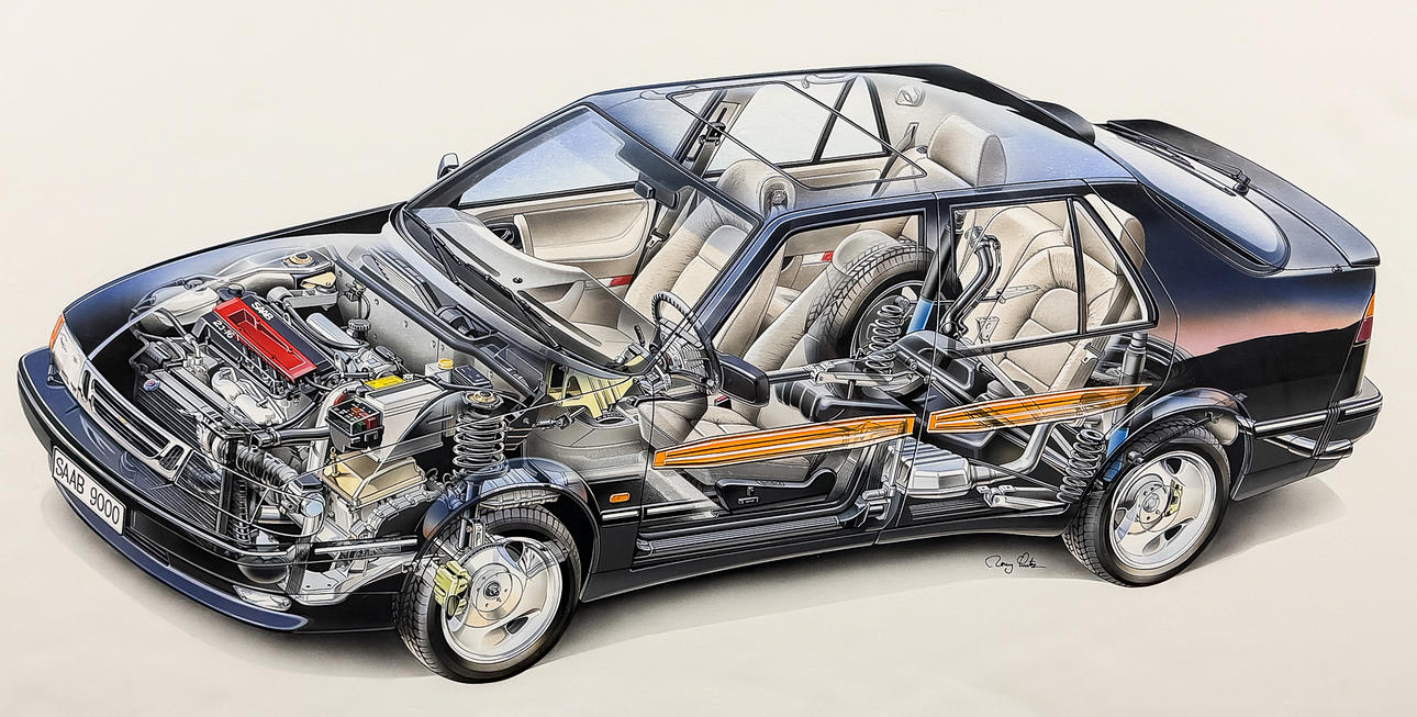 RONY LUTZ. SAAB. Original. X-ray image. 9000 CS.