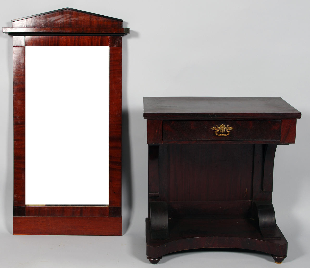 SPEGEL MED KONSOL, mahogny, empirestil, 1900-tal.