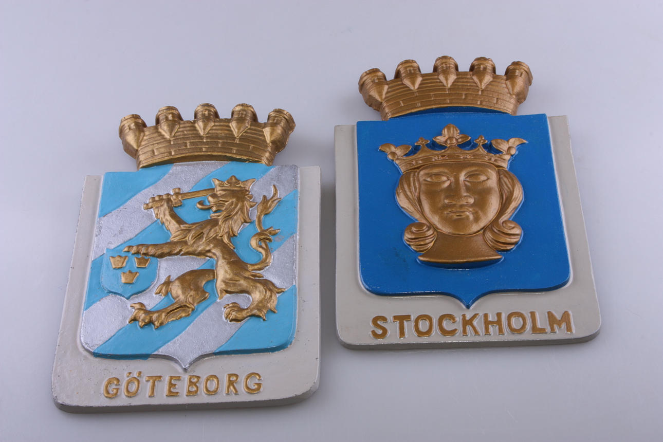 STADSVAPEN, Stockholm och Göteborg, Aluminium.