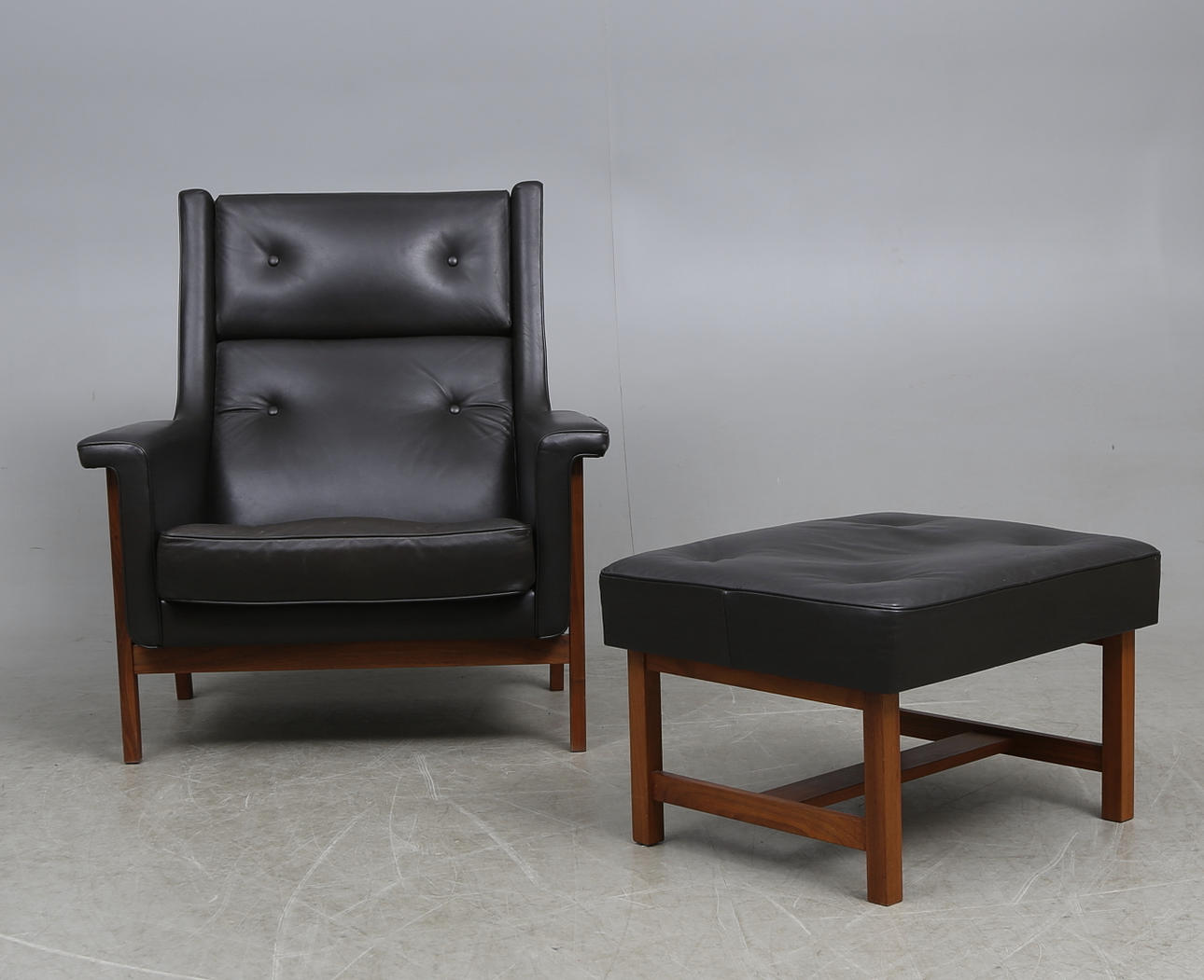 FÅTÖLJ med FOTPALL, Karl-Erik Ekselius, JOC, Vetlanda.