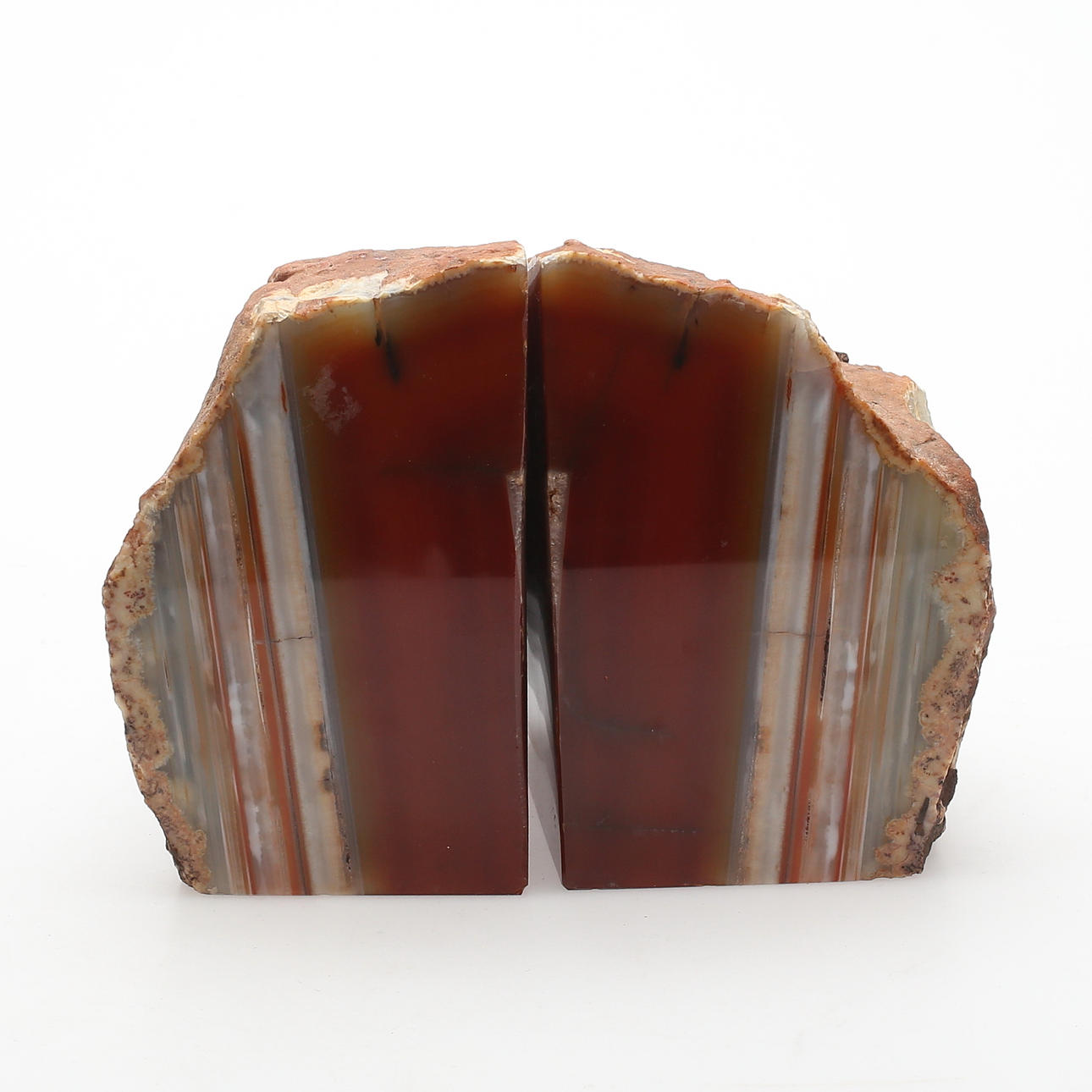MINERALSTENAR, tvådelad, karneol, vikt 5,9 kg.