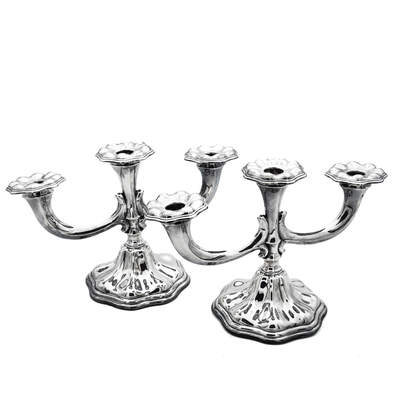 KANDELABRAR. C.G Hallberg, Silver 1948 (2st).