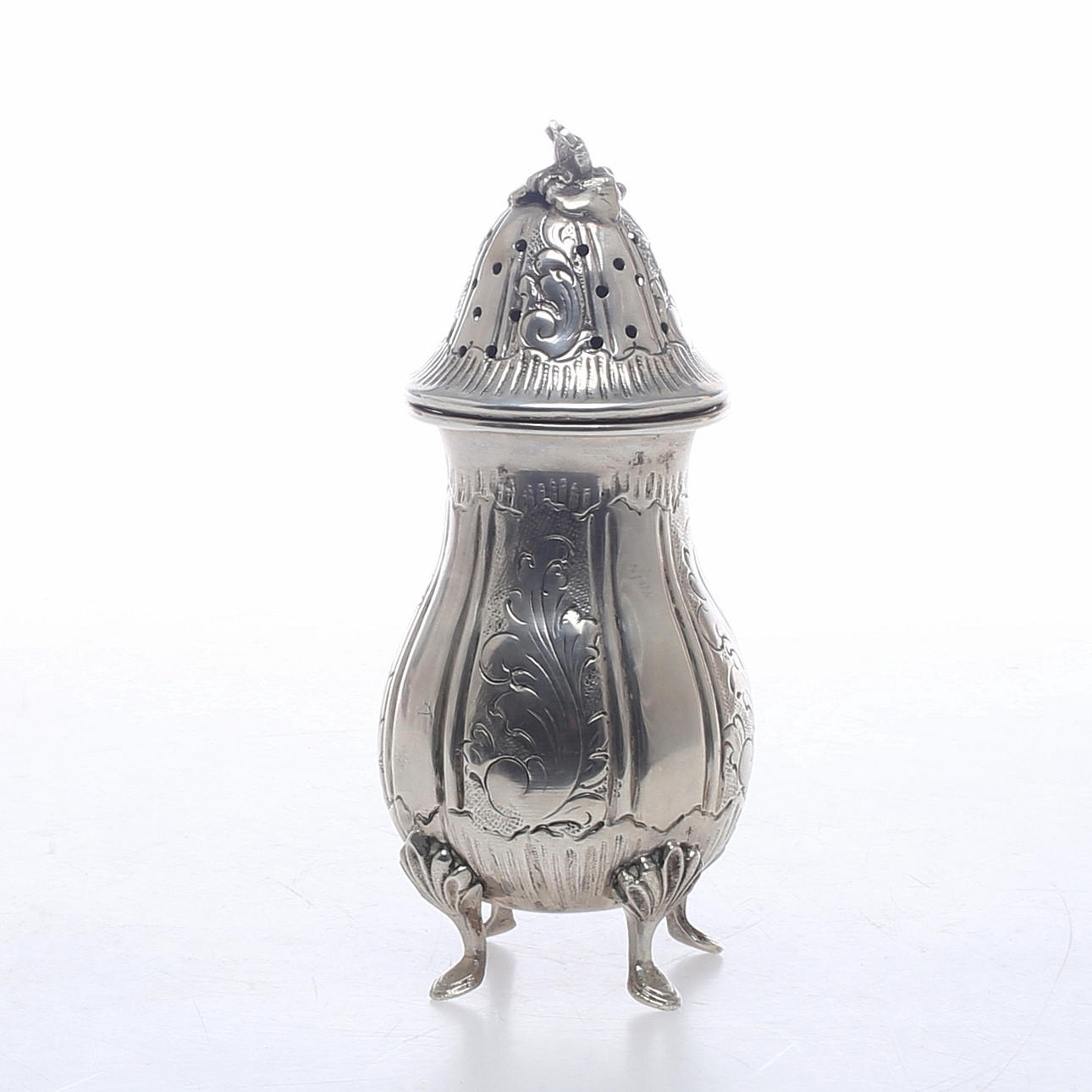 SOCKERSTRÖARE, silver, rokokostil, svensk import.