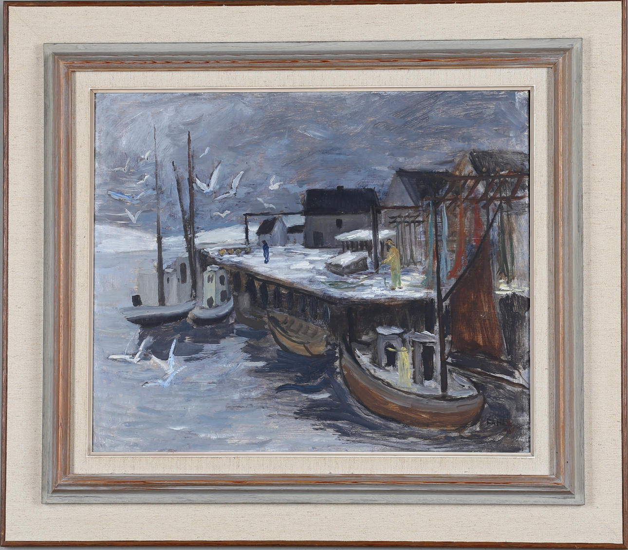 GUSTAF ADOLF FAHLE. Lofoten, olja på pannå, signerad.