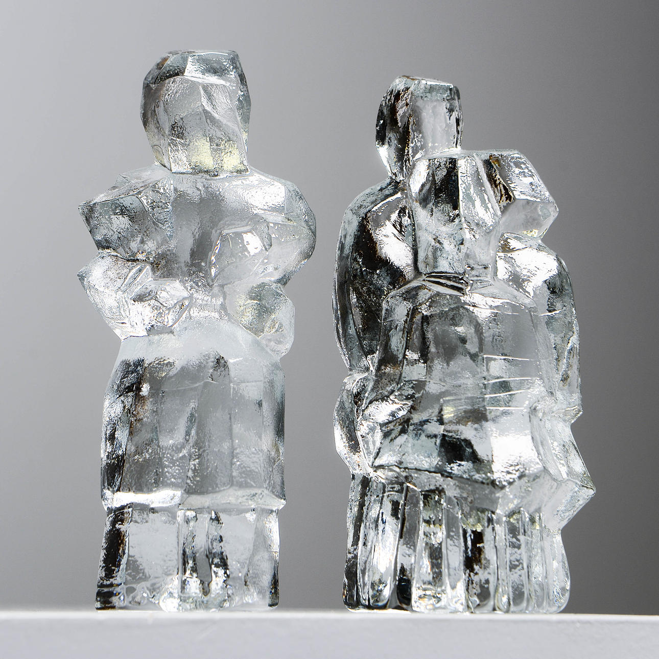 UNO WESTERBERG. Figuriner, 2 st, glas, Pukeberg.