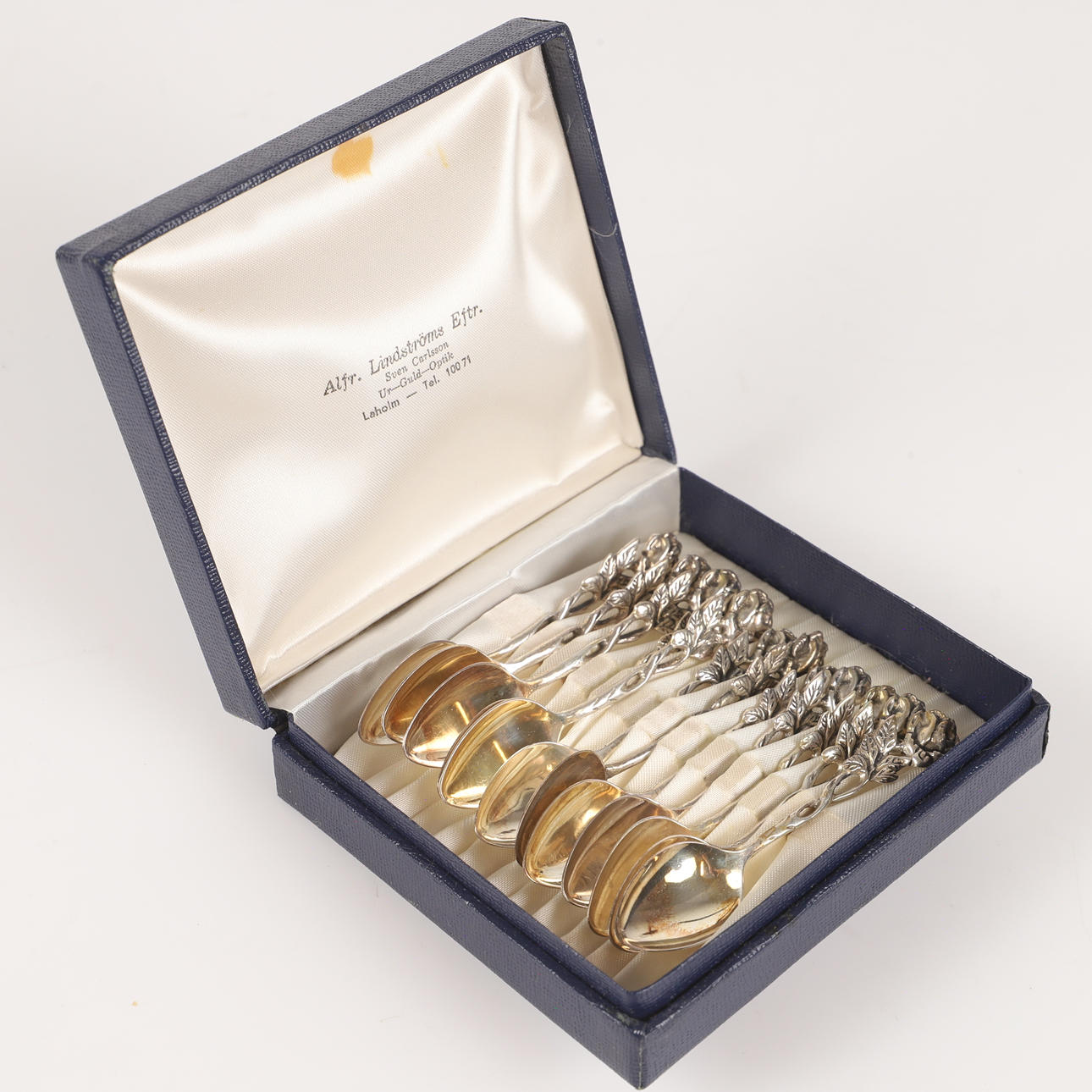 KAFFESKEDAR, 12 stycken, "Rosen", silver, GEWE.