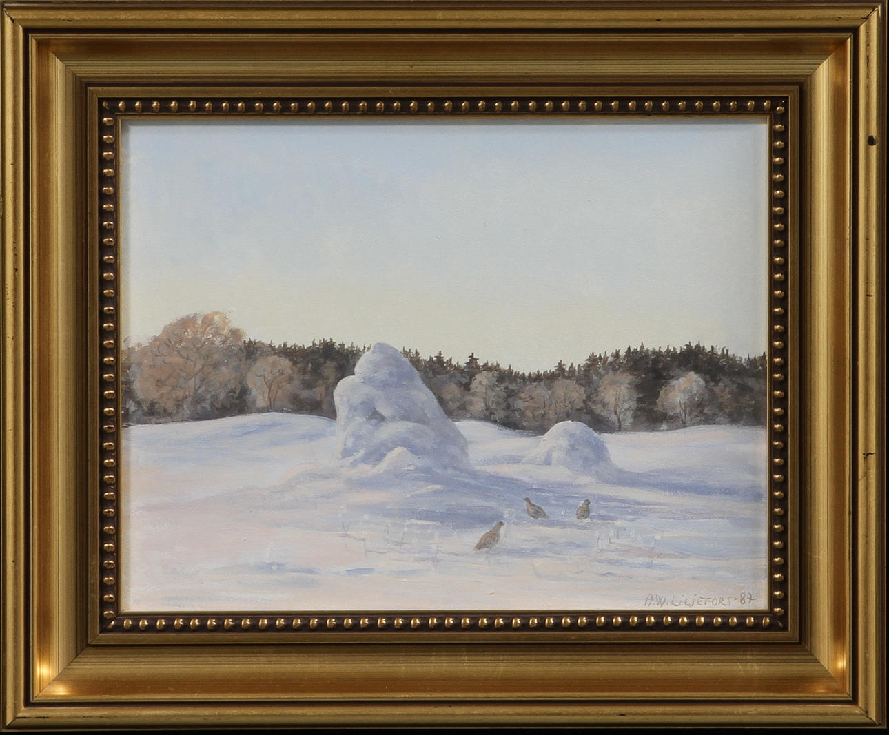 ASTRID WIDENBERG LILJEFORS. "Kall eftermiddag", olja på pannå, signerad.