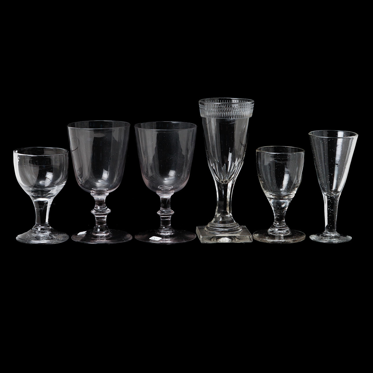 GLAS, 6 stycken, tidigt 1800-tal.