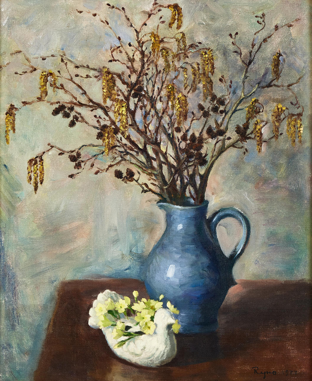 RYNO FRIEBERG. ”Alkvistar och primula”.