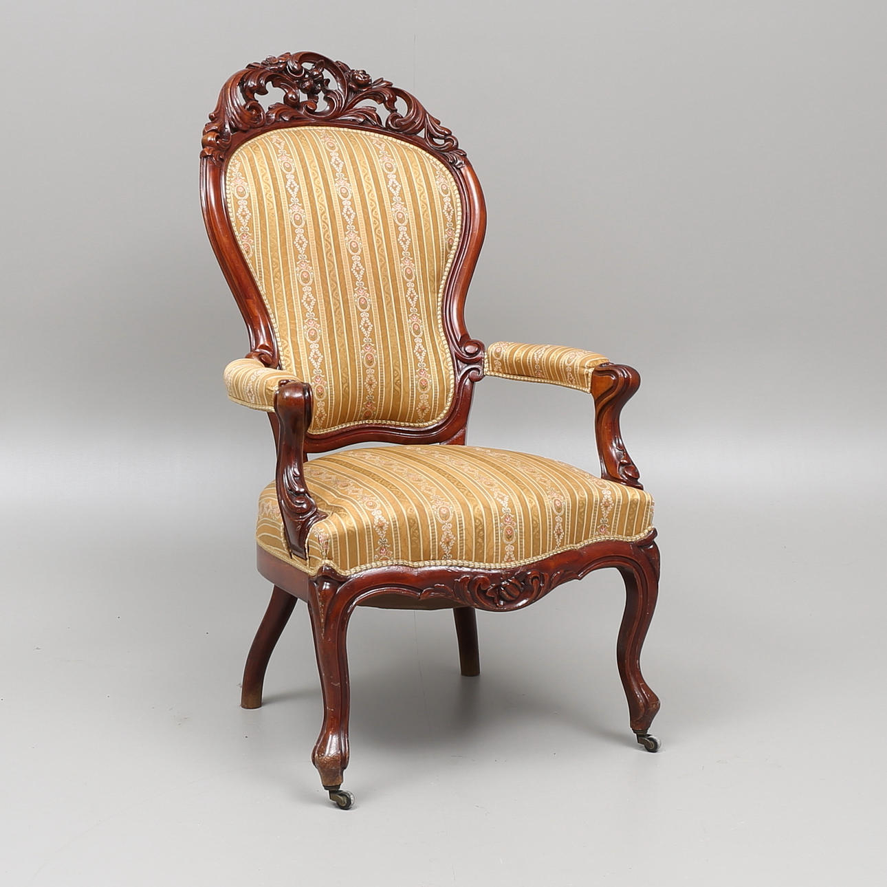 FÅTÖLJ, nyrokoko, 1800/1900-tal.