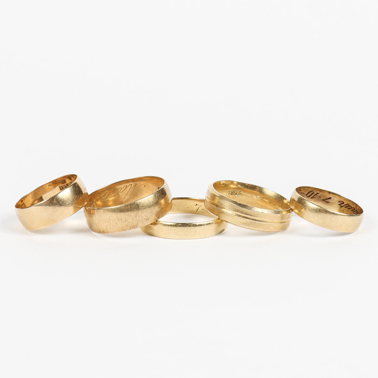 RINGAR 5 stycken, 14k guld.