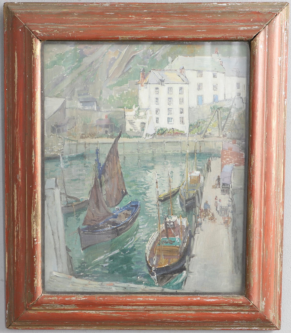 CIRCLE OF JOHN ANTHONY PARK (1880-1962). FISHING BOATS IN A CORNISH HARBOUR.