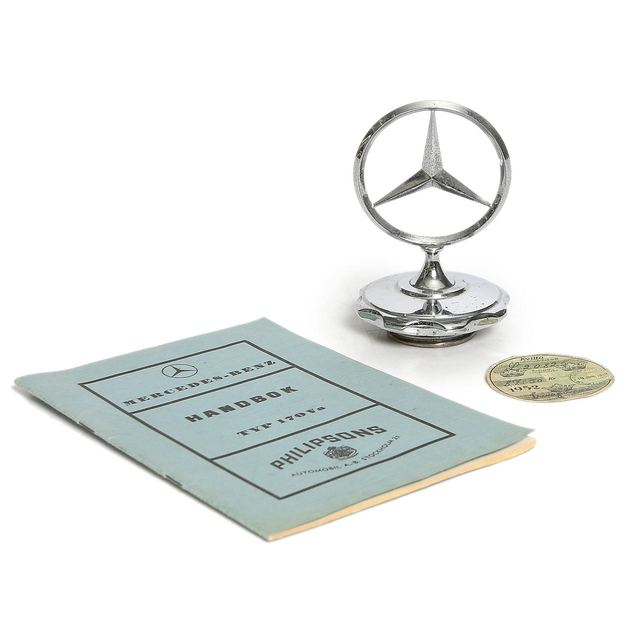KYLARLOCK samt HANDBOK, Mercedes-Benz, typ 170 Va, 1950-tal.