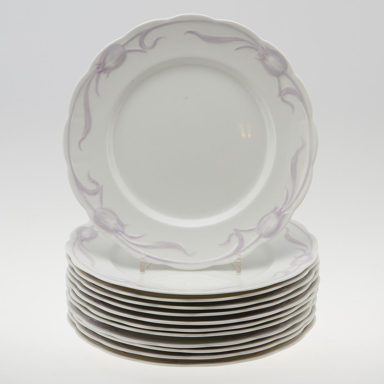 TALLRIKAR, 12 st, porslin, "Tulpan", Alf Wallander, Rörstrand.