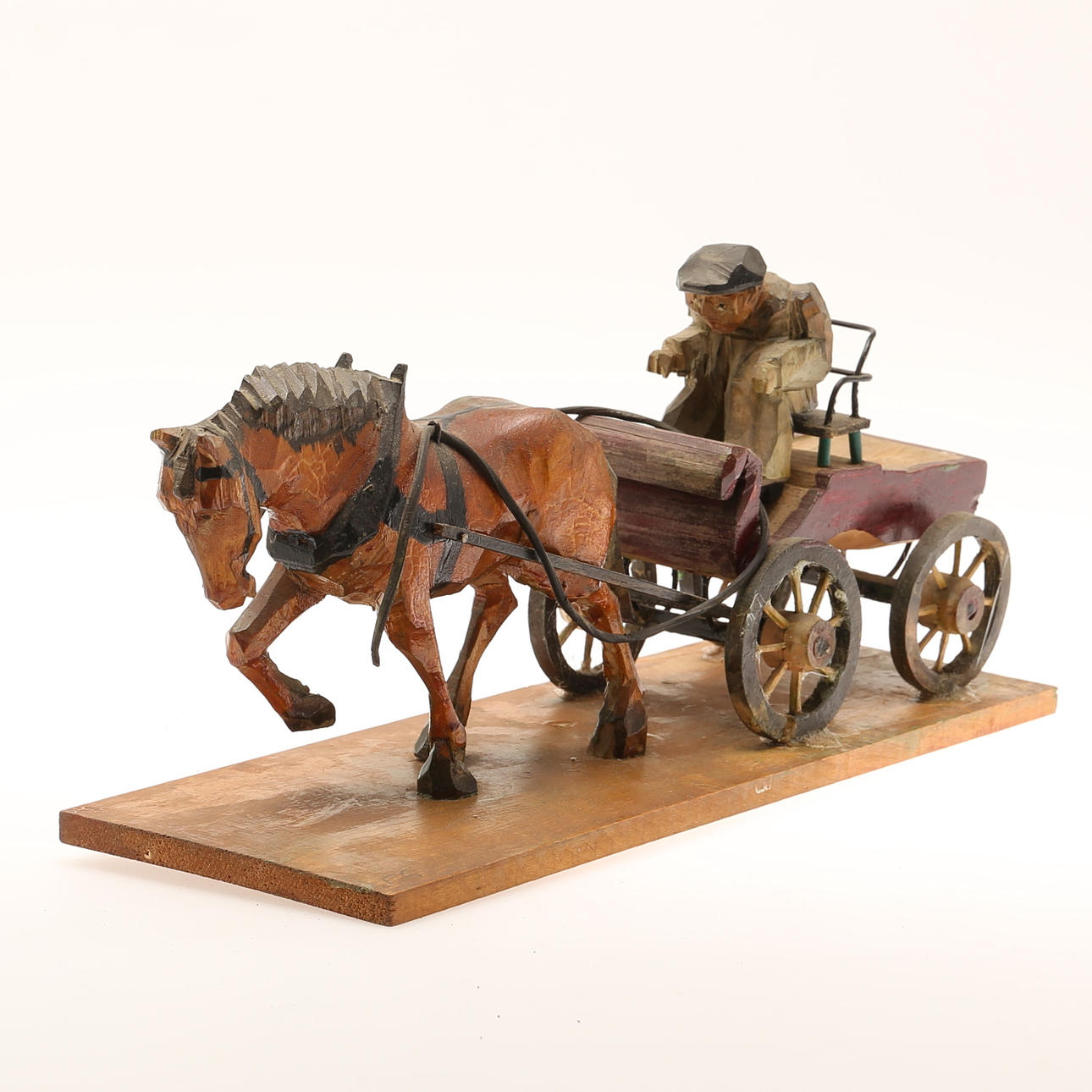 SKULPTUR, häst och vagn, 1900-talets första hälft.