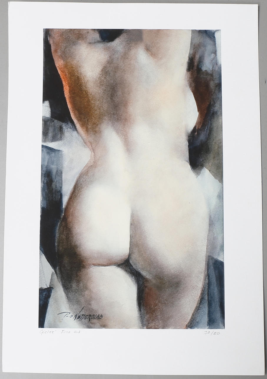 PER-OLOF NETTERBLAD. Nakenmodell. Gicleé, numrerad 30/80.