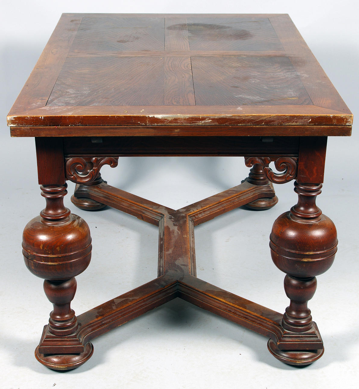 BIBLIOTEKSBORD, mahogny, barockstil, 1900-tal.