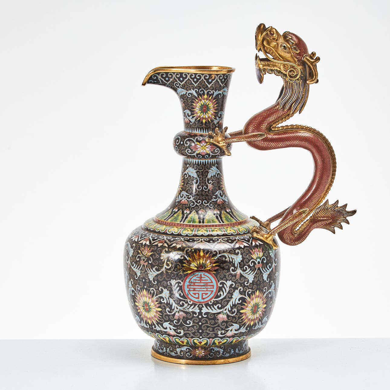 KANNA, cloisonné, Kina, 1900-tal, hänkel i form av drake.
