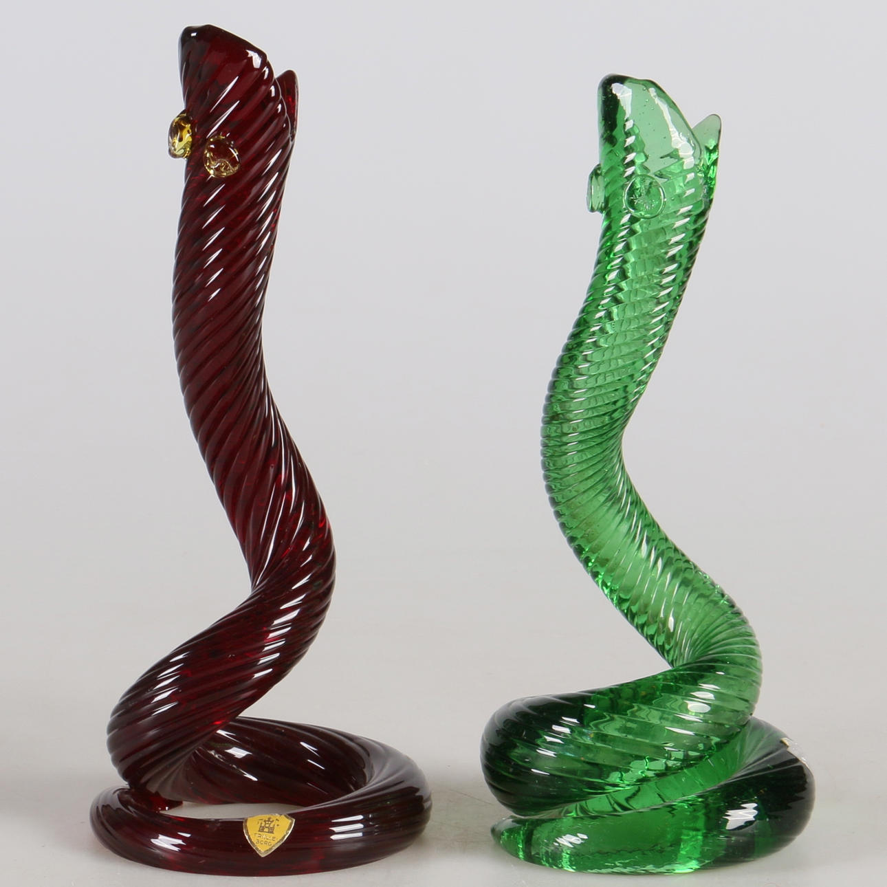 VASER, 2 st. Glas, Trelleborgs glasbruk, 1900-talets andra hälft.