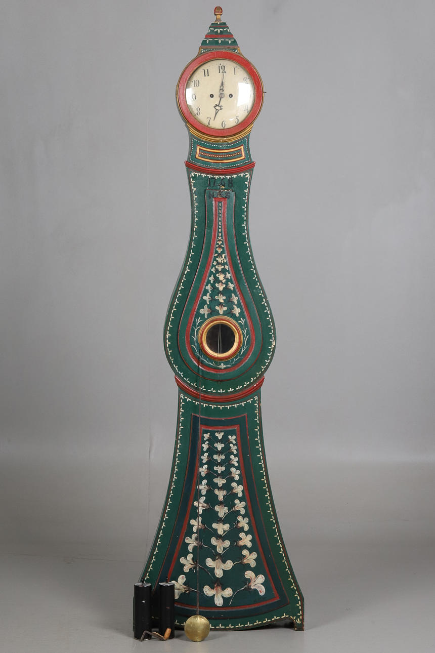 Longcase clock, painted, branded SGN, 1768.