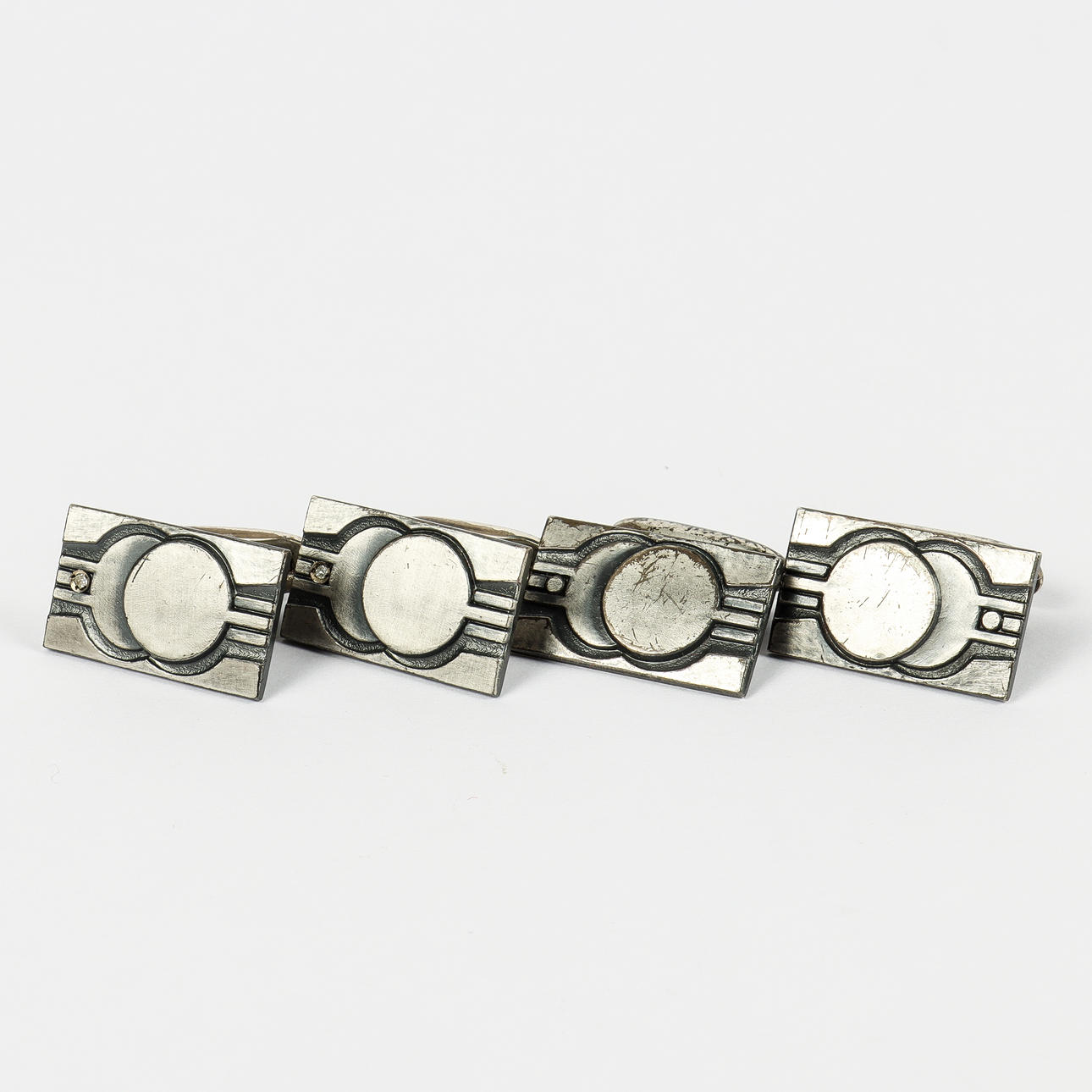 MANSCHETTKNAPPAR 2 par, silver, Sporrong.