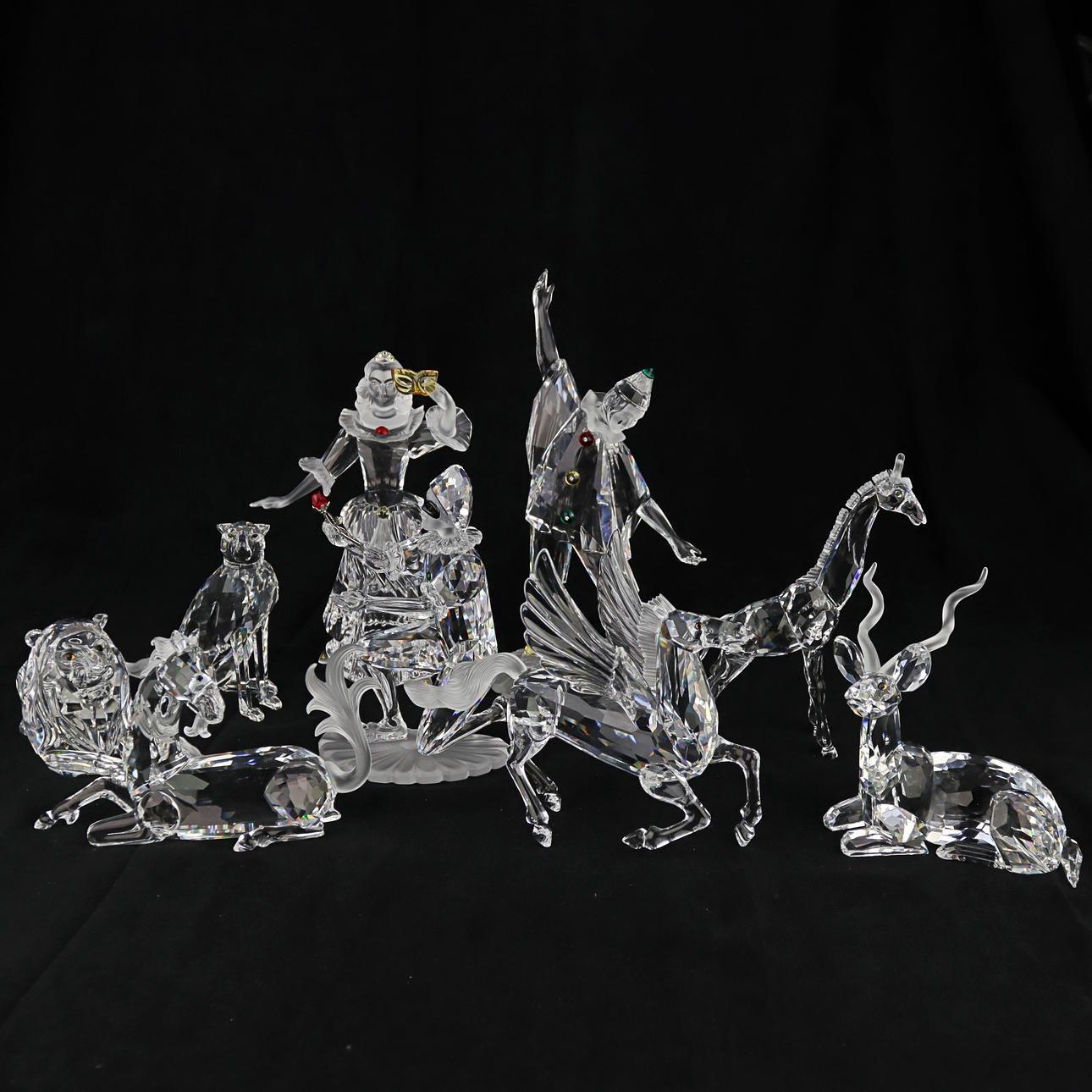 FIGURINER, 9 st. stora, Swarovski kristall.