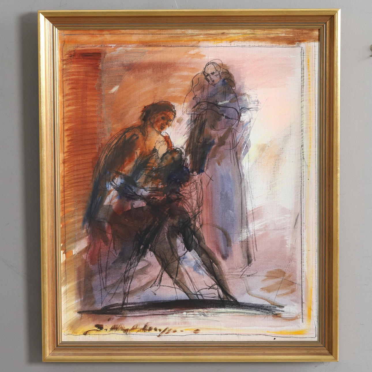 BO ÅKE ADAMSSON. OIL ON CANVAS, dancing couple, signed.