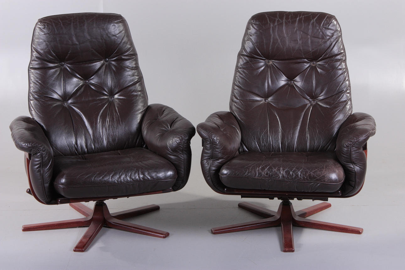 FÅTÖLJER, 2 st, Göte-Möbler, Nässjö, ställbara.