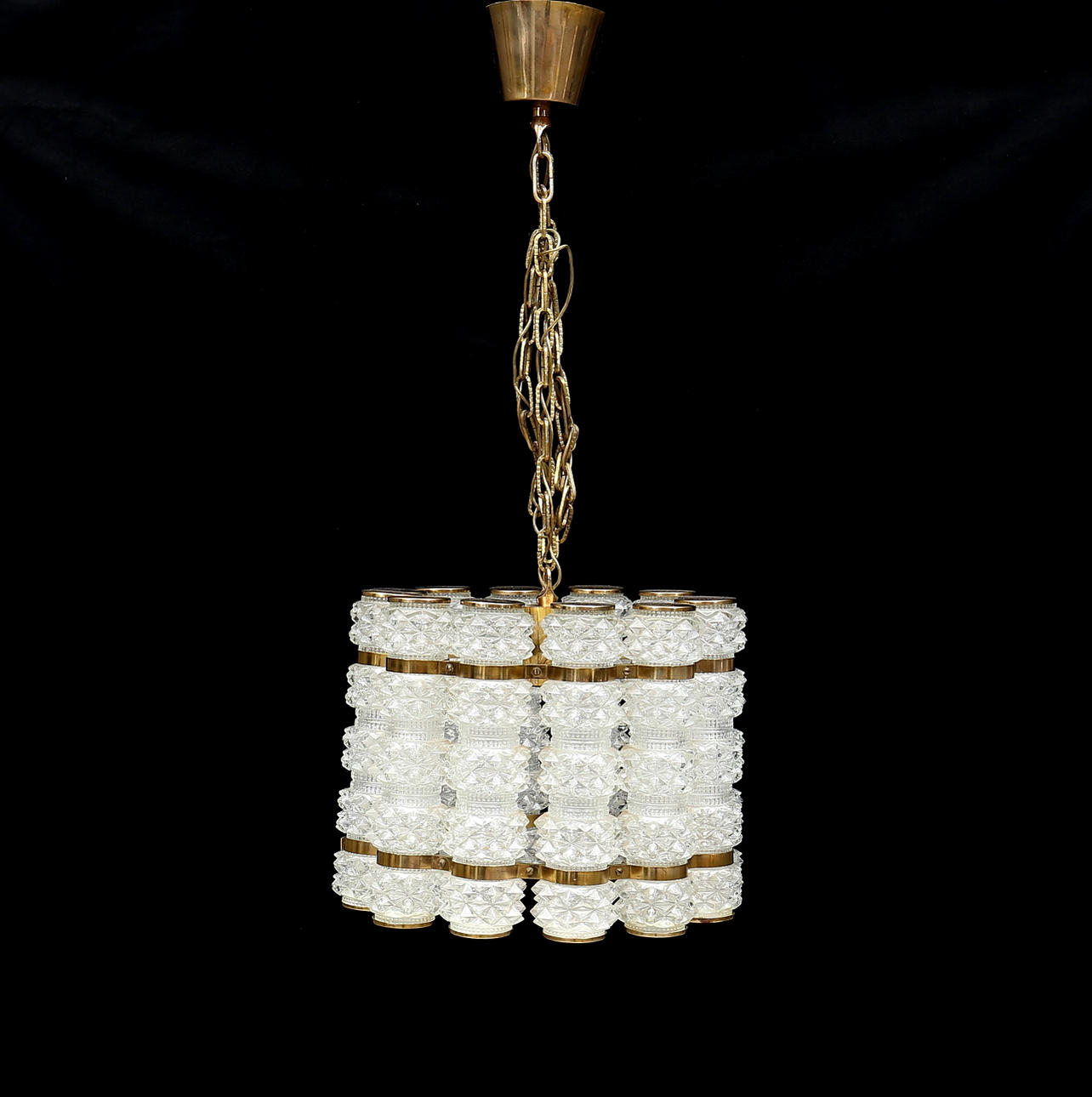 TAKLAMPA, glas, troligen Orrefors, 1900-talets andra hälft.