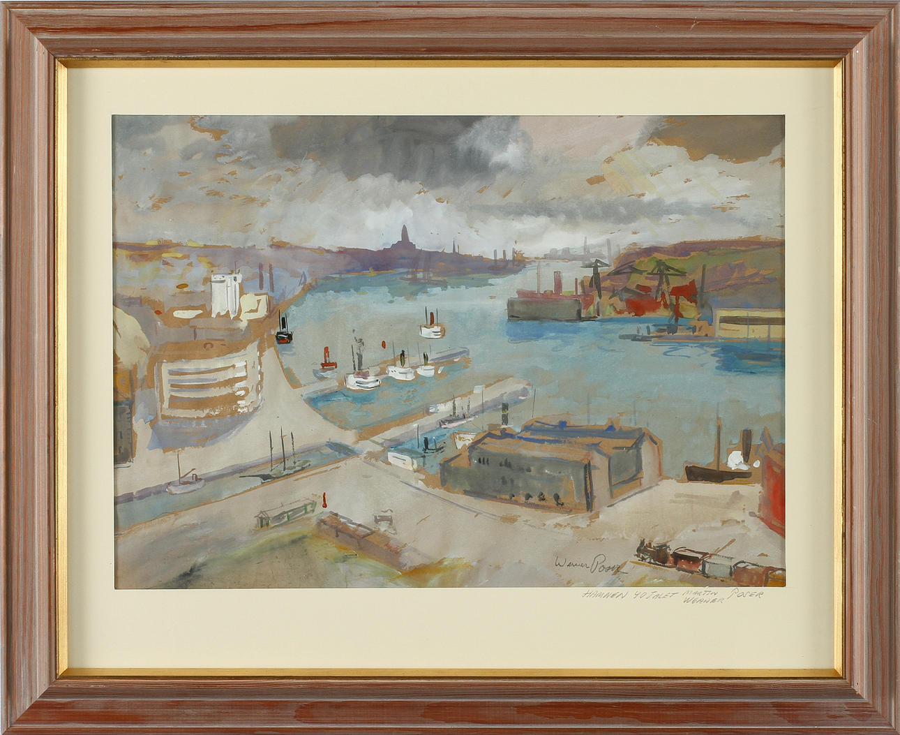 MARTIN WERNER POSER. Akvarell, signerad Werner Poser.