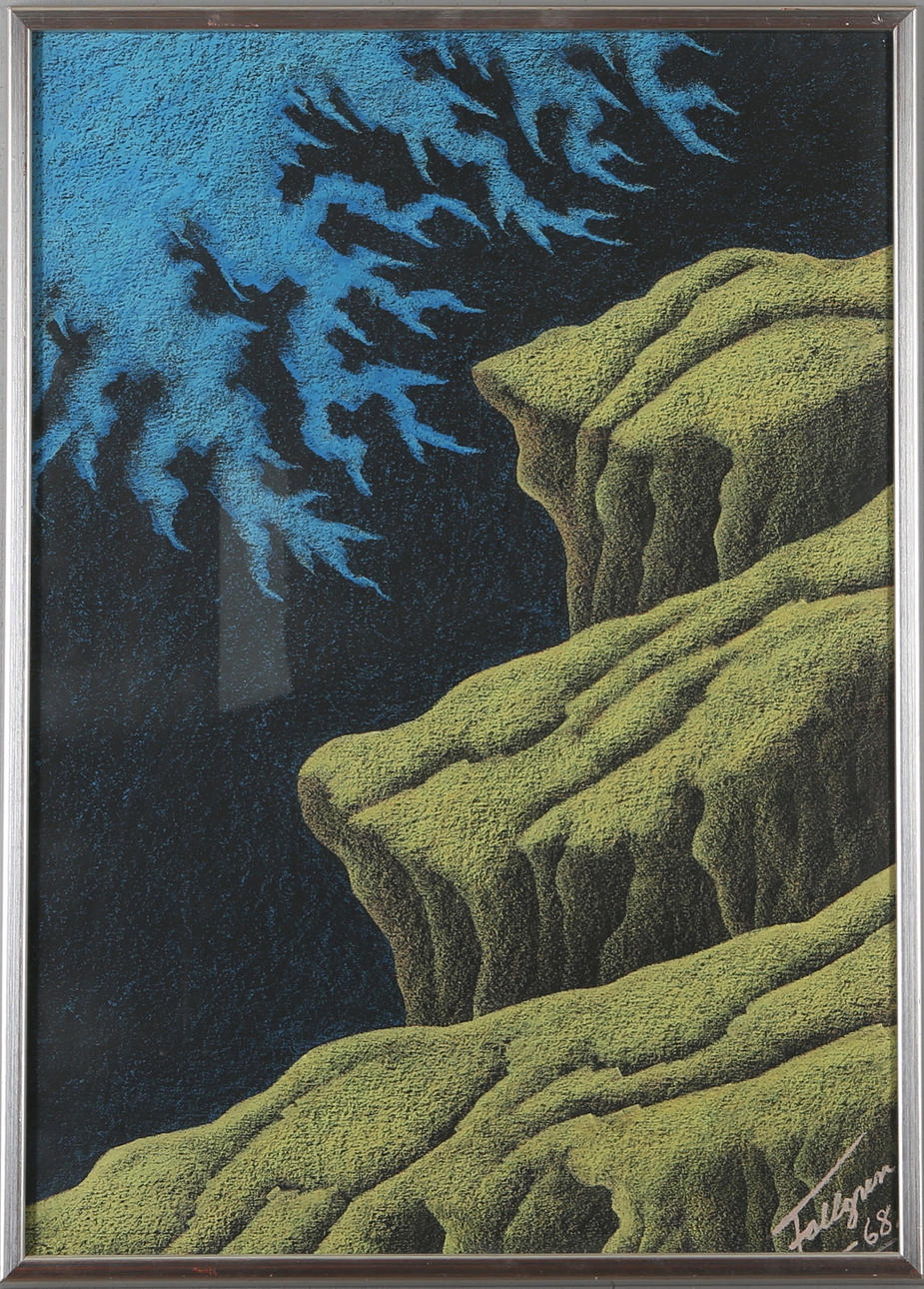 OIDENTIFIERAD KONSTNÄR. pastell signerad Fallgren -68.