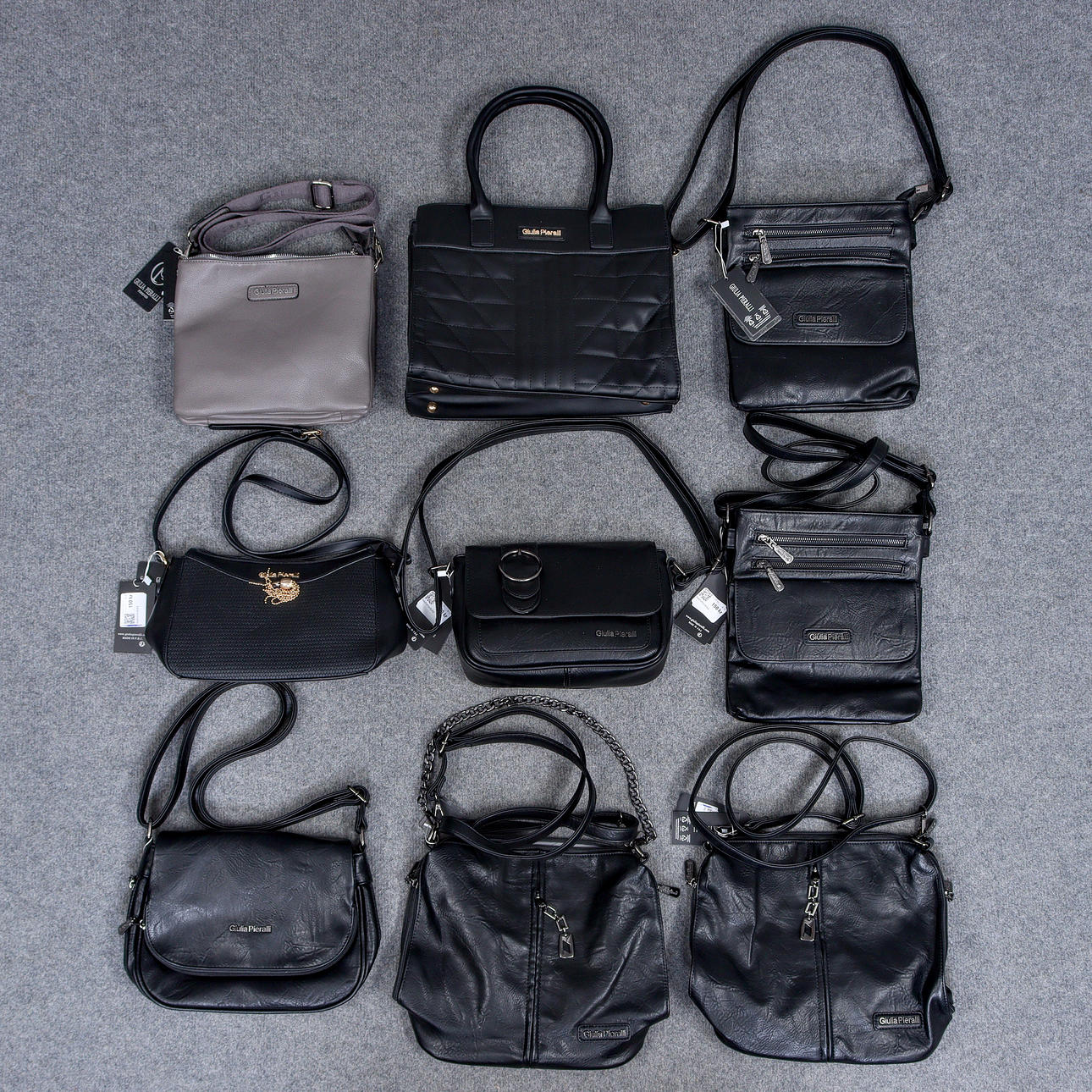 GIULLA PIERALLI. 9 VÄSKOR/BAGS.