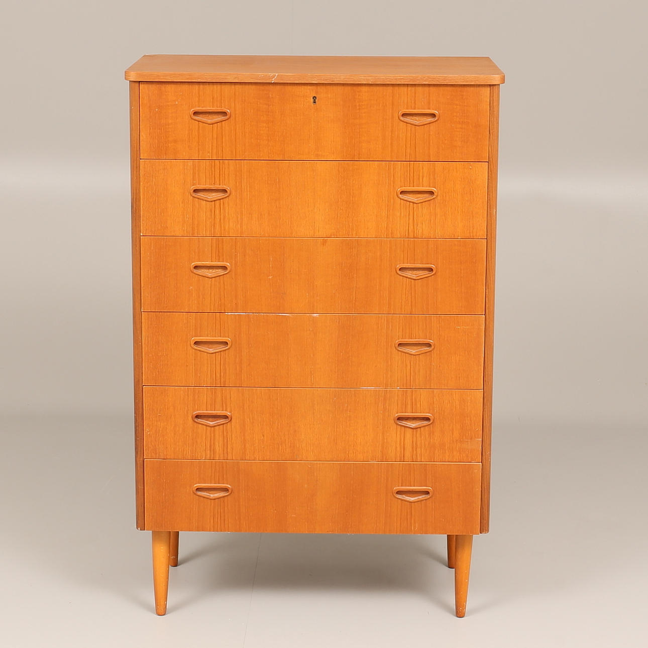 BYRÅ, teak, 6 lådor, 1960-tal.