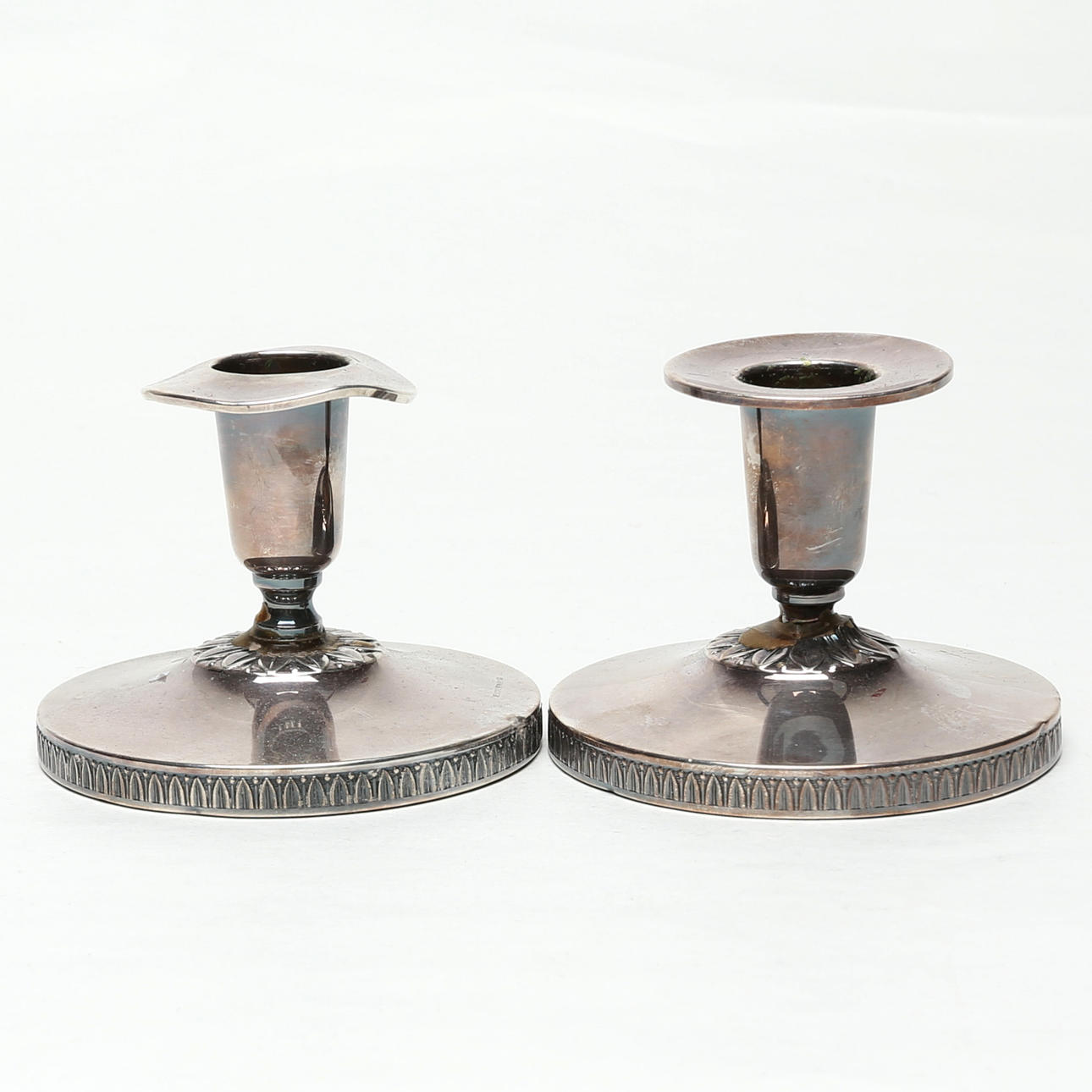 CANDLESTICKS, 1 pair, silver, date letter X9.