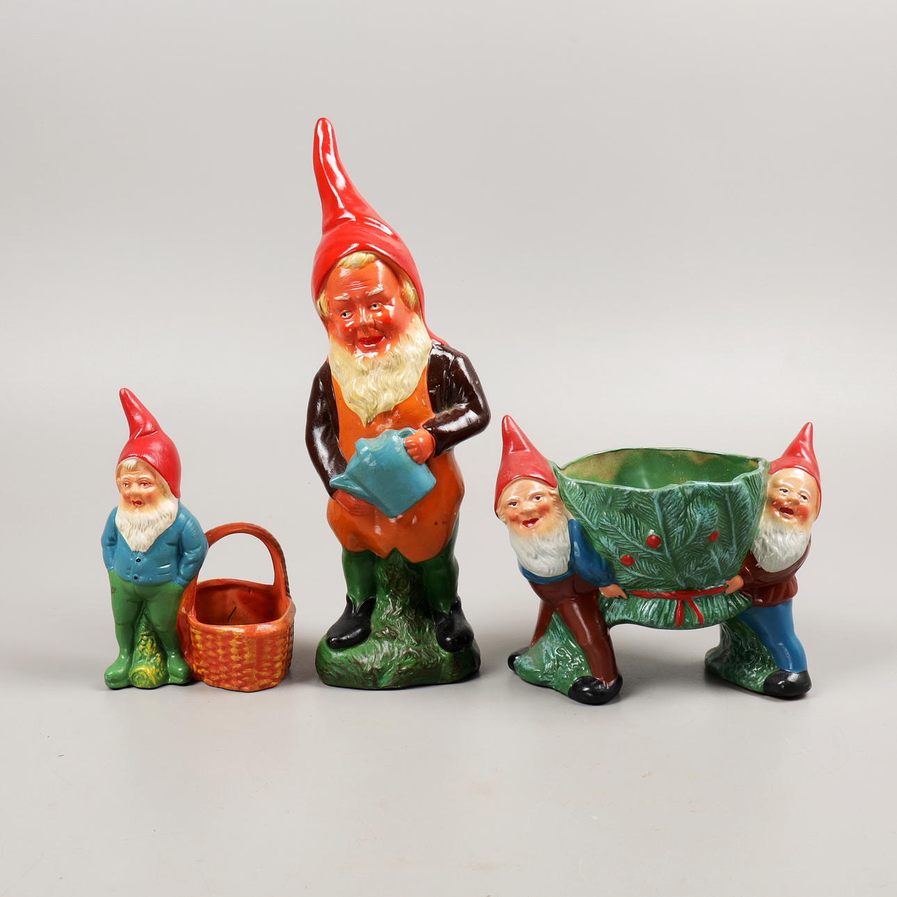 GNOMES, 3 pcs, terracotta, second half of the 20th century