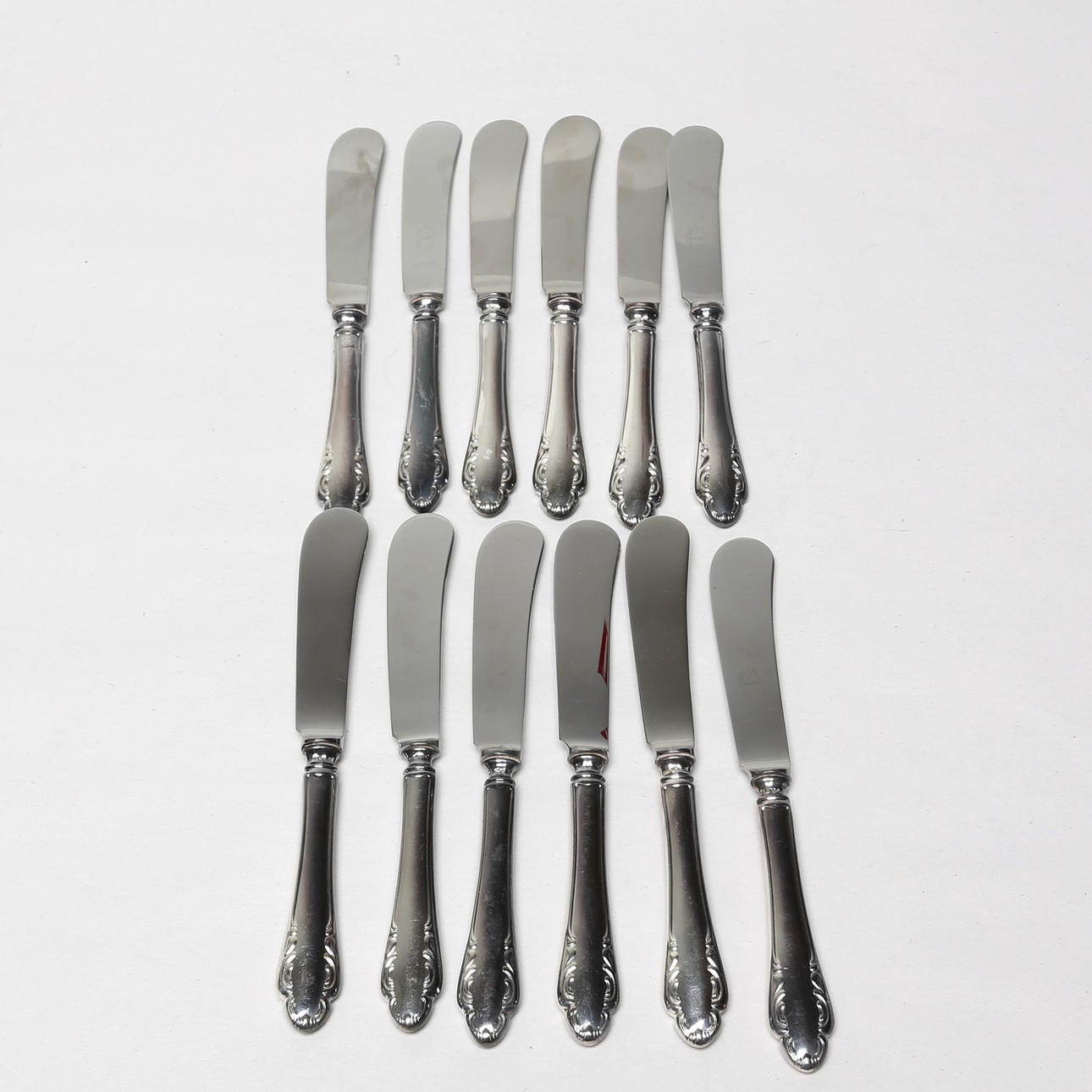 BUTTER KNIVES, 12 pcs, silver.