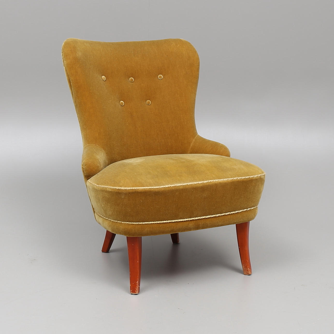 EMMASTOL, gul plysch, 1900-tal.