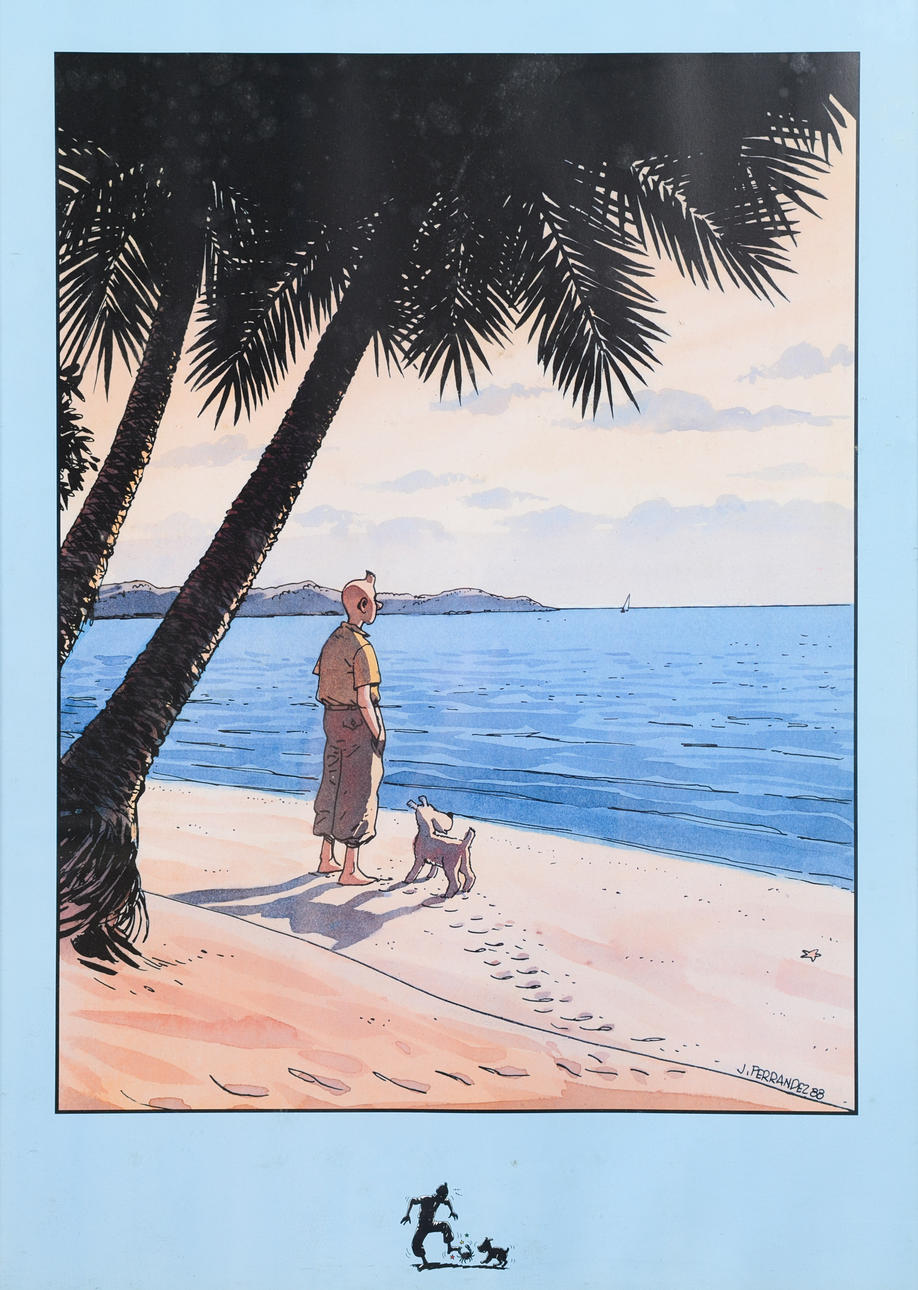 JACQUES FERRANDEZ. EFTER. Affisch, Tintin.