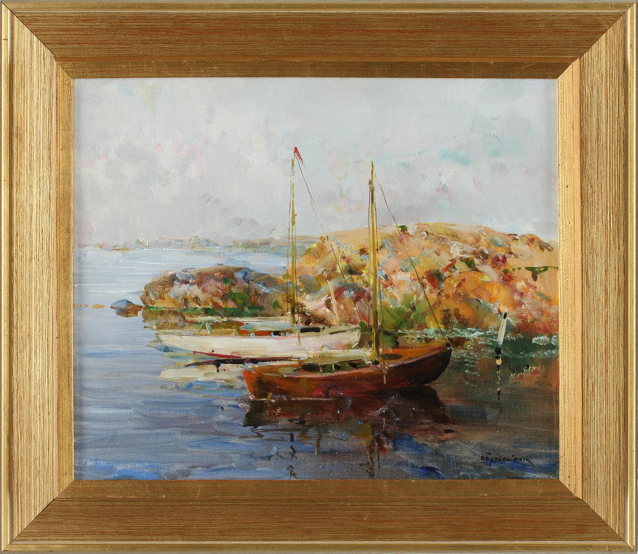 HUGO ÖFVERSTRÖM. Olja på duk, signerad.