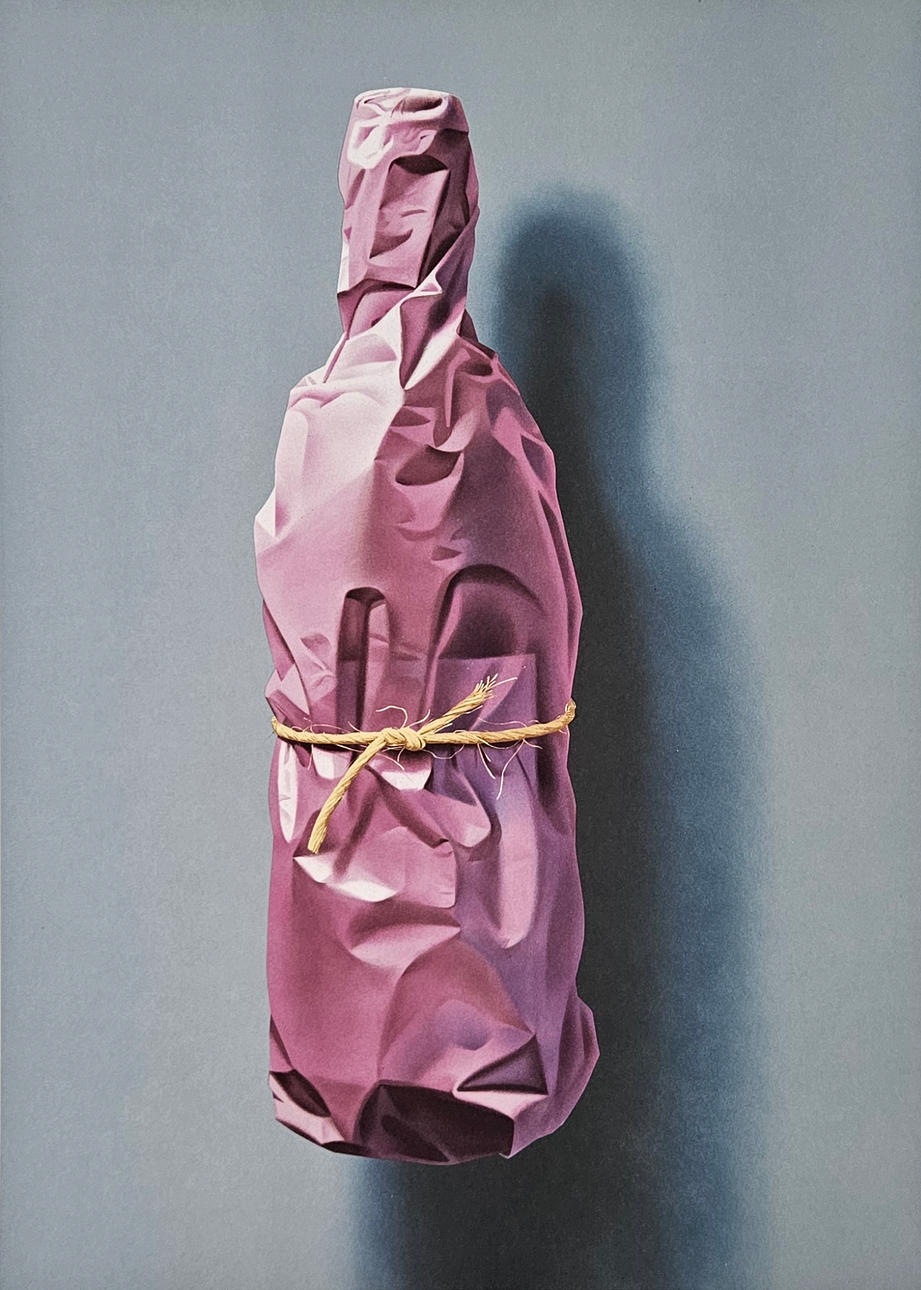 YRJÖ EDELMANN. "Wrapped bottle". Colour lithograph, signed Y. Edelmann and numbered 224/360.
