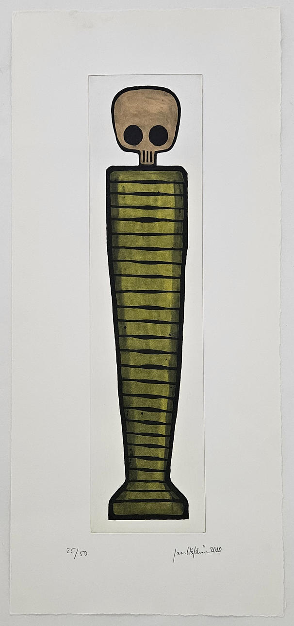 JAN HÅFSTRÖM. "The Mummy". Colour etching, signed Jan Håfström, numbered 25/50 and dated 2020.