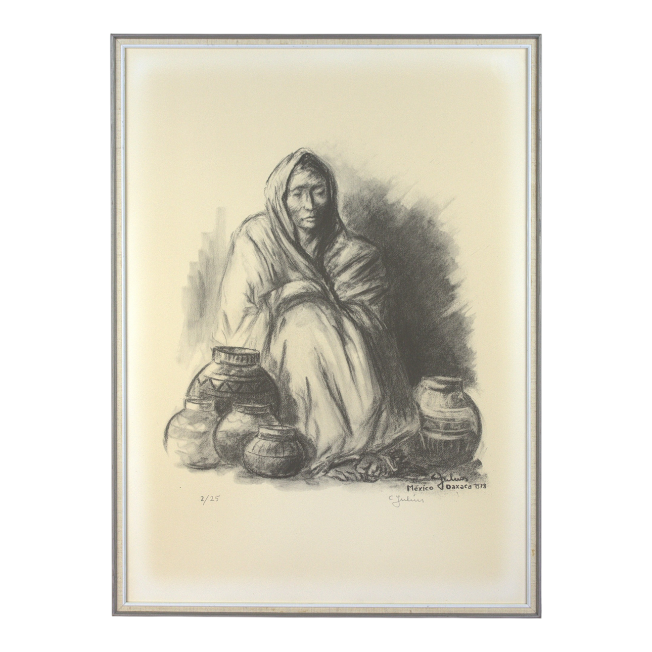 CARL JULIUS. Litografi, 2/25, "Mexico Oaxaca", signerad.