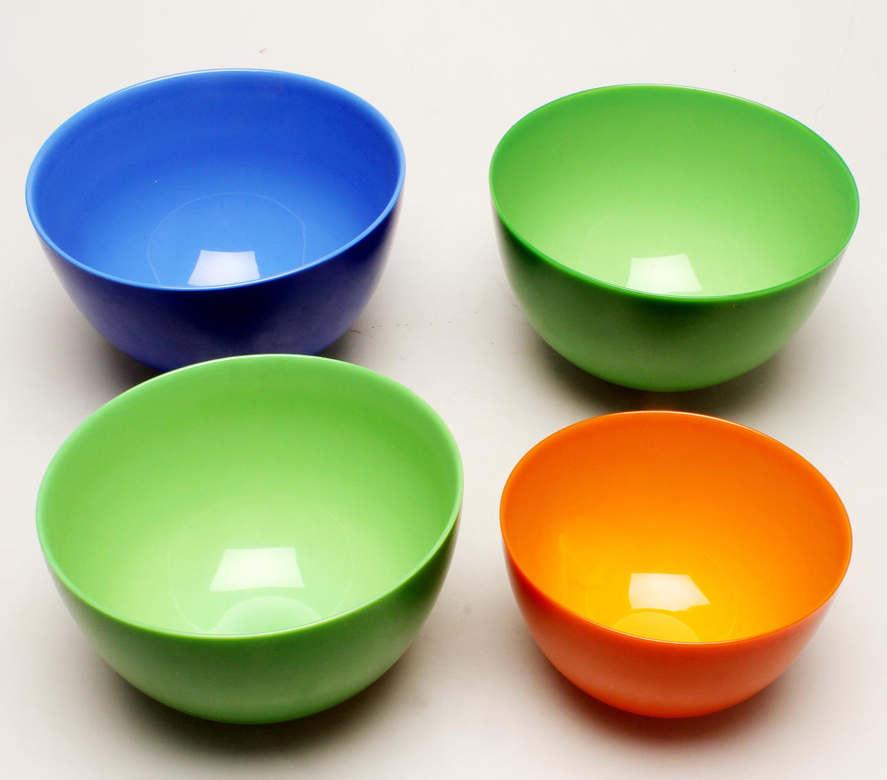 SKÅLAR, 4 st, glas, "Colora", Orrefors, 1900-tal.