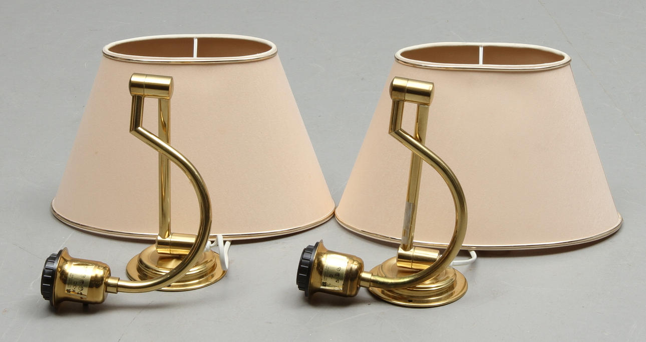 VÄGGLAMPOR, 1 par, EWÅ Armaturfabrik, Värnamo.