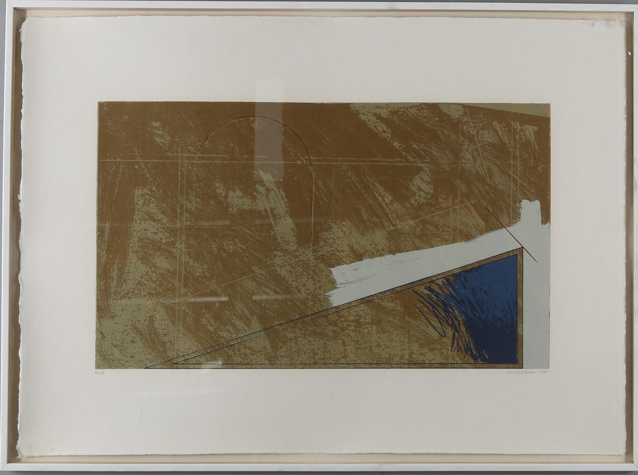 LG LUNDBERG. Komposition, färglitografi, singerad och numrerad 14/38.