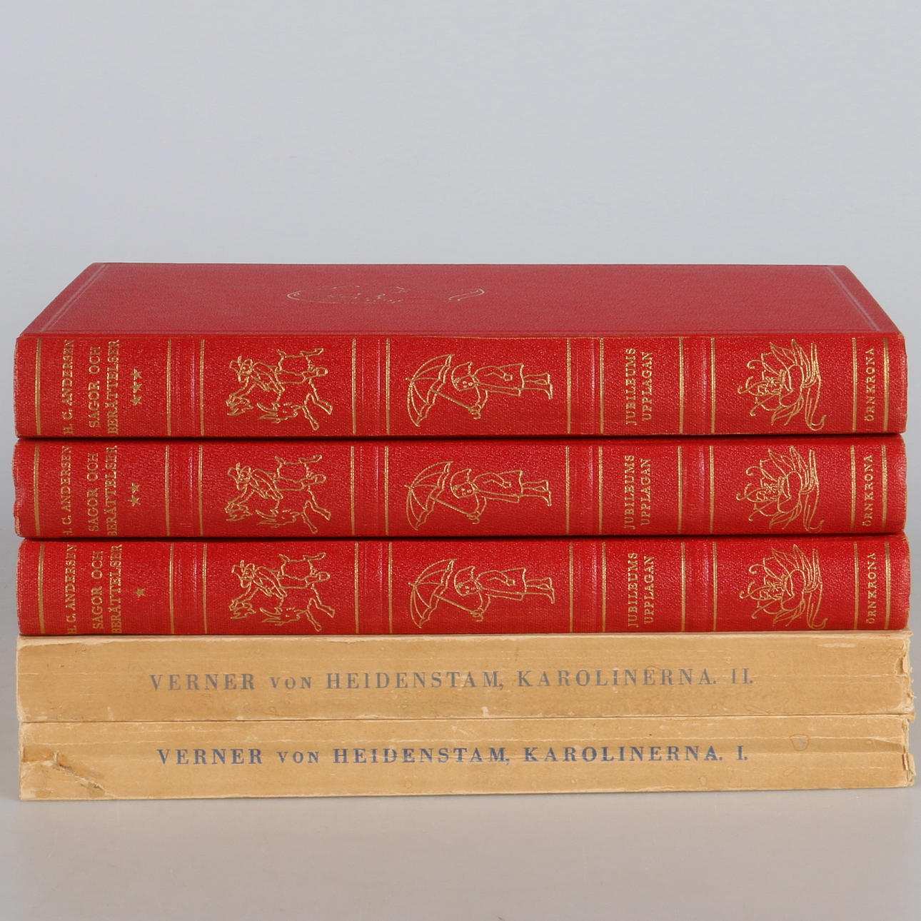 BÖCKER, 5 st. Karolinerna samt HC Andersen Sagor och berättelser.